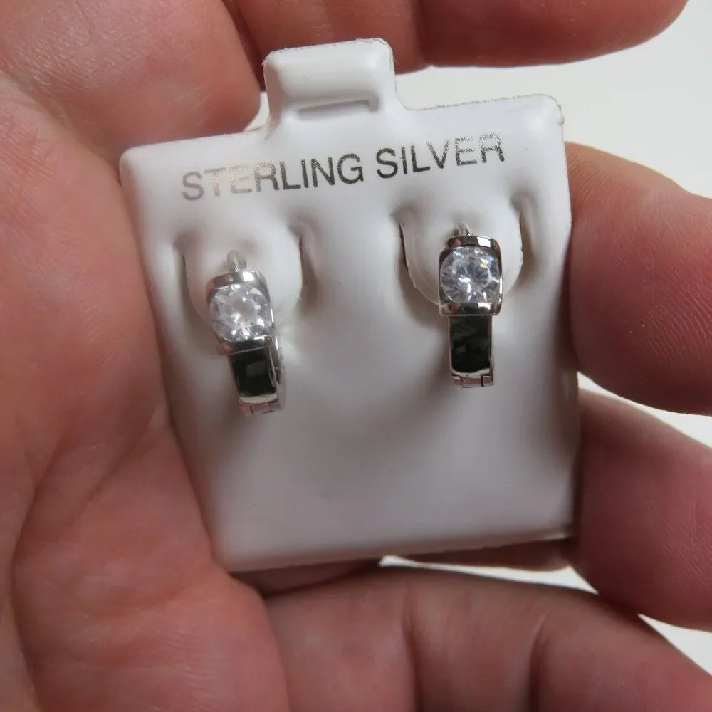 Sterling Silver Earring Hand Crafted Huggies Hoops
